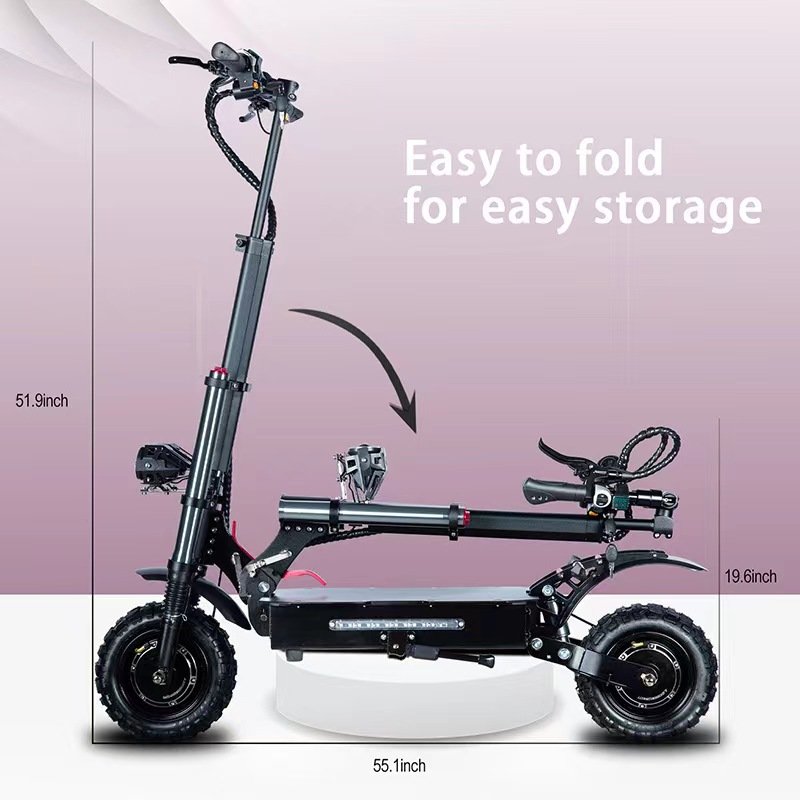 Powerful 8000Watts Dual Motor Electric Scooter Adults Bluetooth Smart 60V 30AH Battery Two-Wheel Voltage Unisex 020