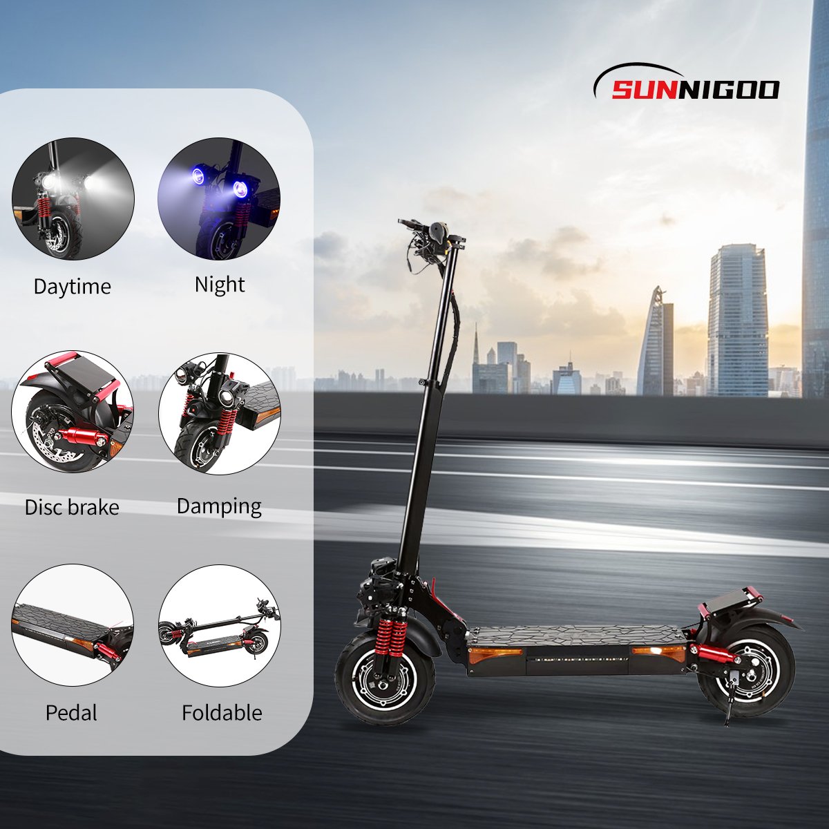 ebike 1000w Off Road Electric Scooter Germany UK Warehouse Electric Scooter 10Inch Fat Tyre 17.5ah Battery Powerful Dropshipping