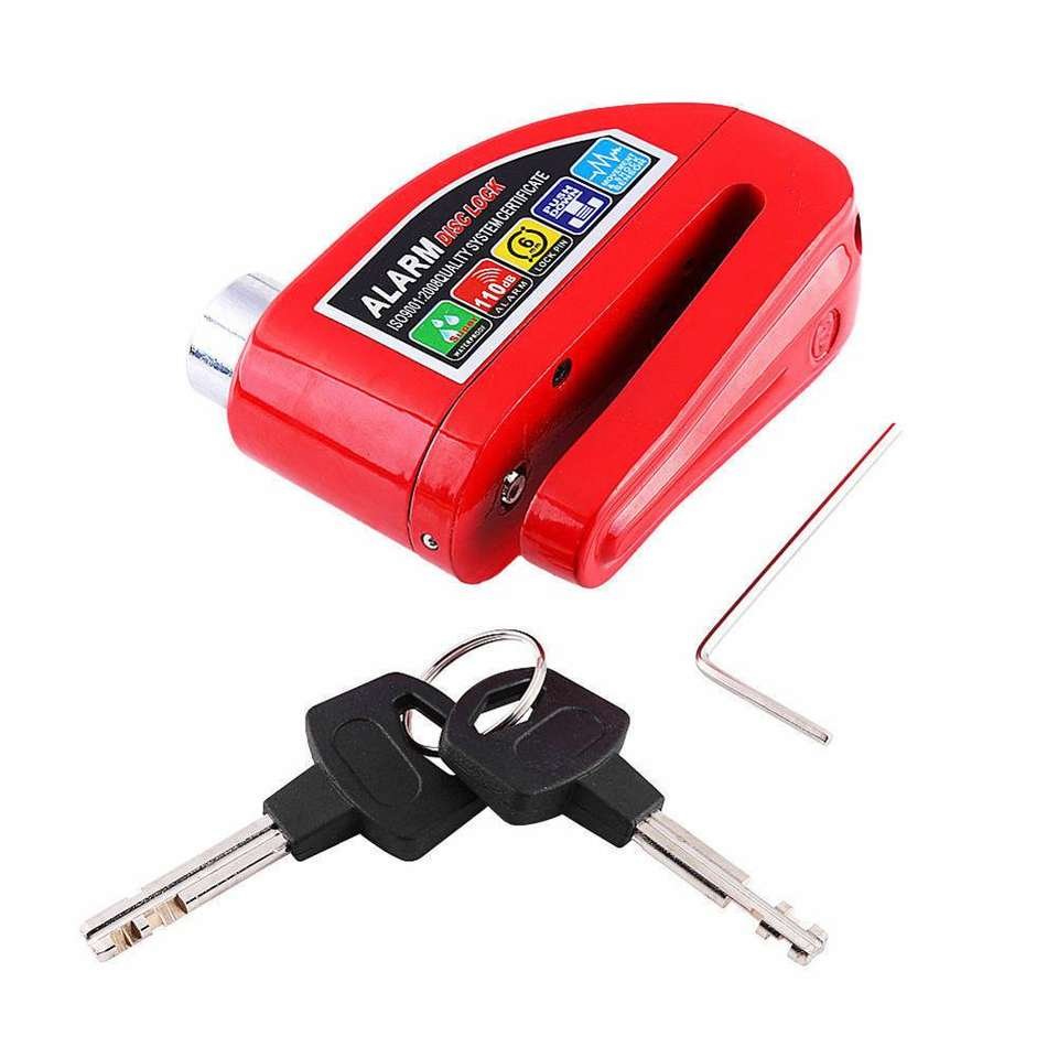 Motorcycle Scooter Wheel Disc Brake Alarm Lock Aluminum Alloy Security Anti-theft Reminder LockBag Spare Bracket Packages