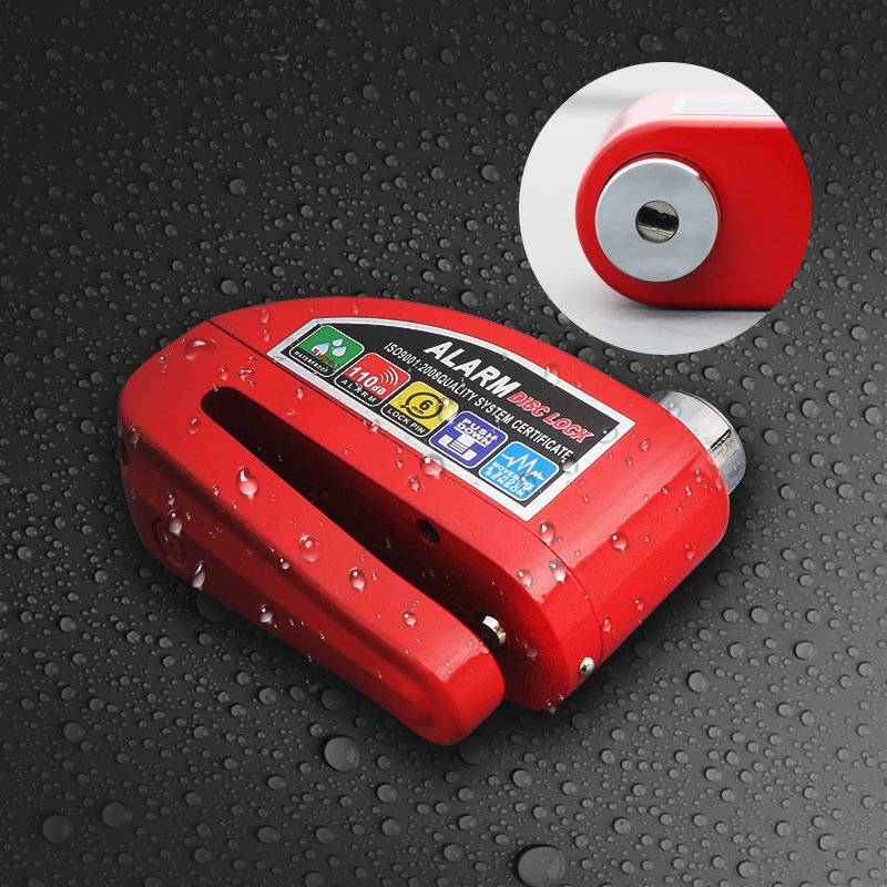 Motorcycle Scooter Wheel Disc Brake Alarm Lock Aluminum Alloy Security Anti-theft Reminder LockBag Spare Bracket Packages