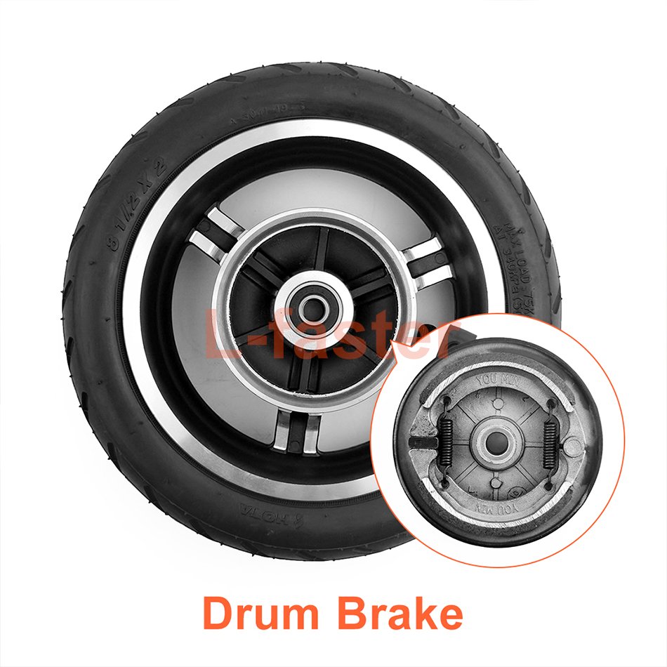 8.5 Inch Drum Brake Scooter Wheel With An Axle And Brake Handle With Brake Cable For Electric 2-Wheel Scooter