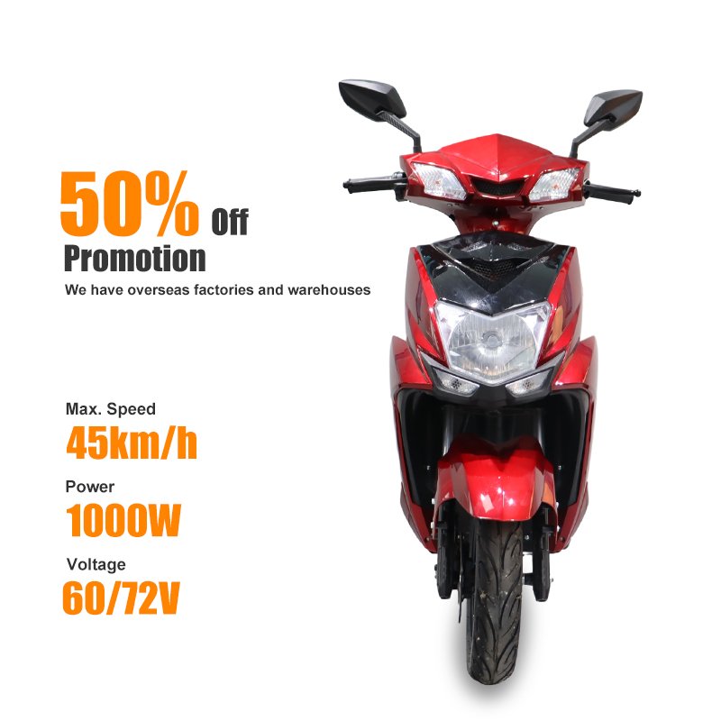 Wholesale Half Off Spot Cheap Electric Moped Scooter High Power Electric Motorcycle BLDC 1000W 60V 72V 20Ah Electric Scooter