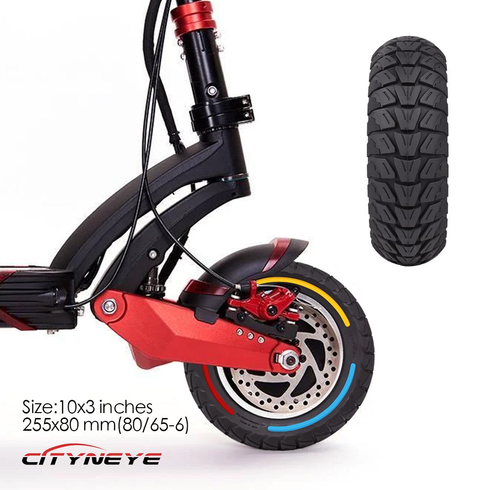 Cityneye Solid Tyres 10x3 80/65-6 255x80 Rubber Tyre for Kugoo M4 / M4 Pro / Zero 10X / Speedual / Grace10 Scooter Parts