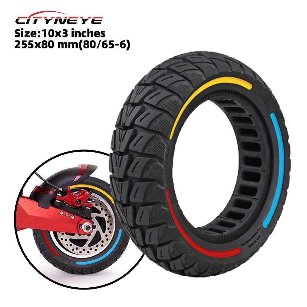 Cityneye Solid Tyres 10x3 80/65-6 255x80 Rubber Tyre for Kugoo M4 / M4 Pro / Zero 10X / Speedual / Grace10 Scooter Parts