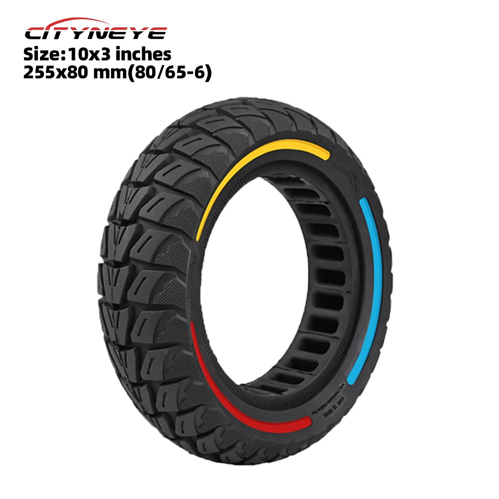 Cityneye Solid Tyres 10x3 80/65-6 255x80 Rubber Tyre for Kugoo M4 / M4 Pro / Zero 10X / Speedual / Grace10 Scooter Parts