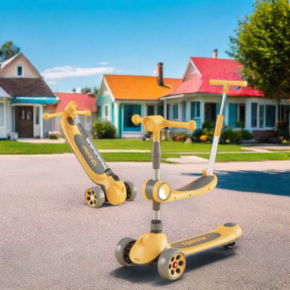 New arrivals mini light ride bike scooter three led flash wheel multifunction kids children balance scooter toys with music