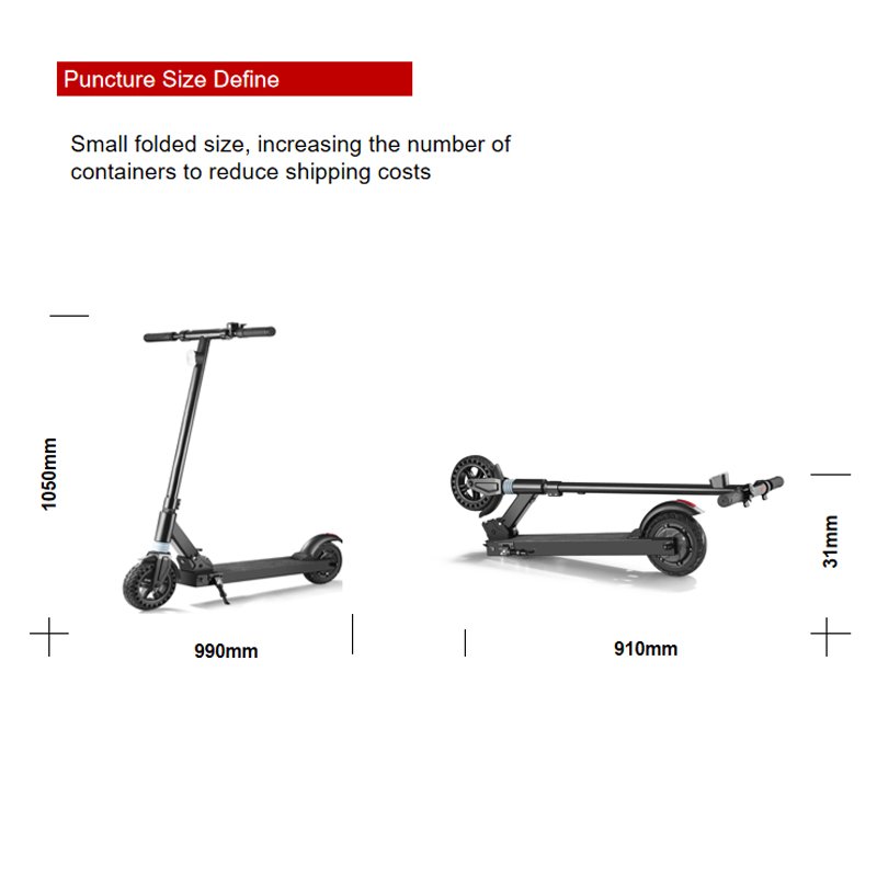 Zhejiang Supplier 300W Vintage Electric Scooter 8in Honeycomb Wheel Dirt E Folding Mobility Scooter for Wholesales