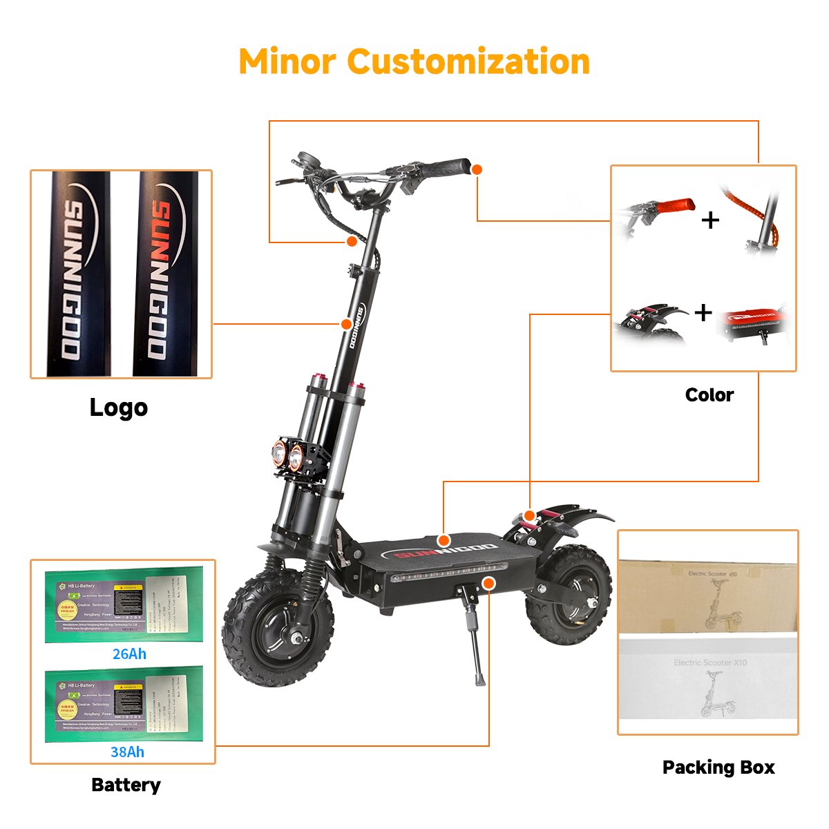 80km/h Max Speed Electric Scooter 6000W Dual-motor 60V 38Ah Large Battery E Scooters Popular For Sale