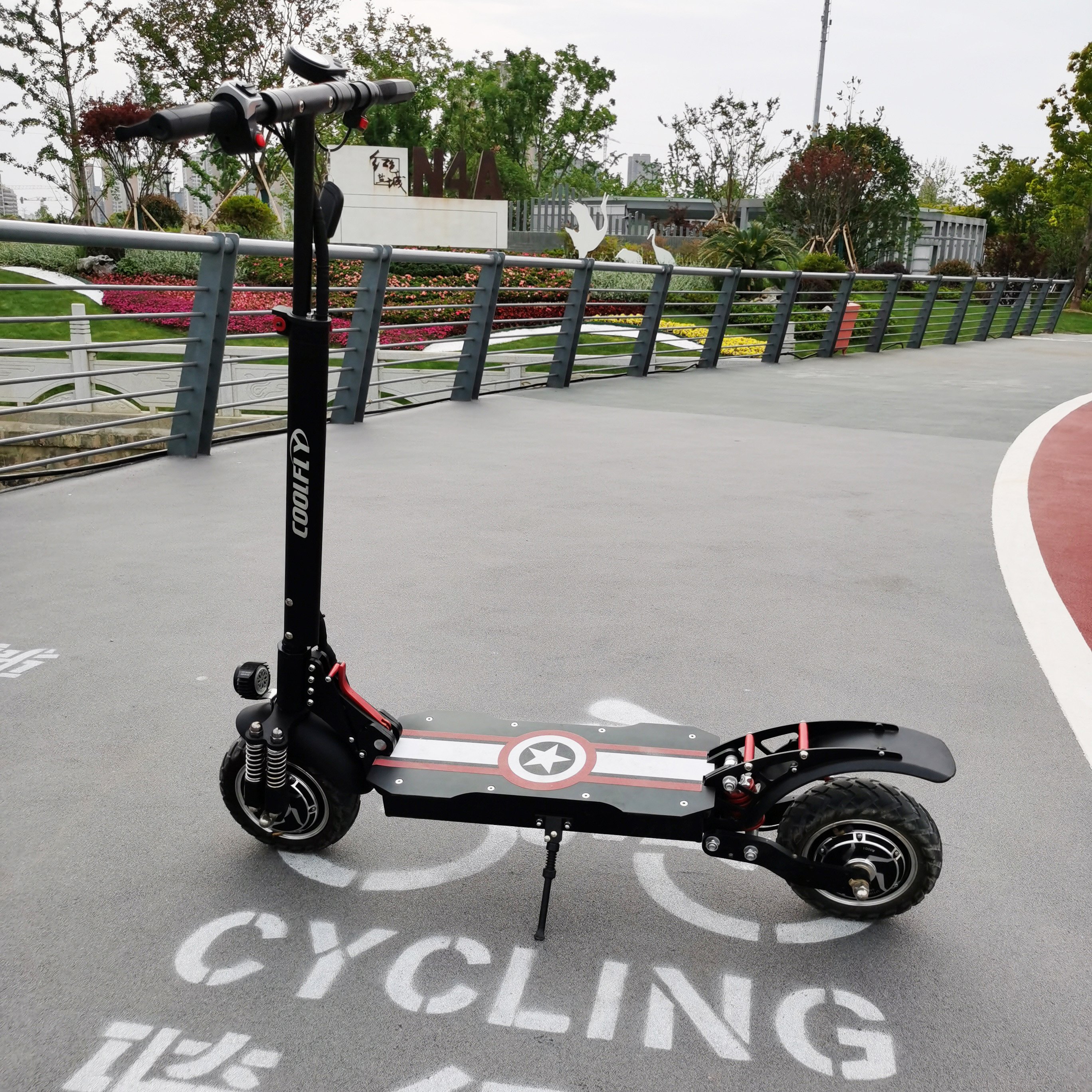High quality electric scooter parts 2000 watt COOLFLY electric scooter with front and rear suspension