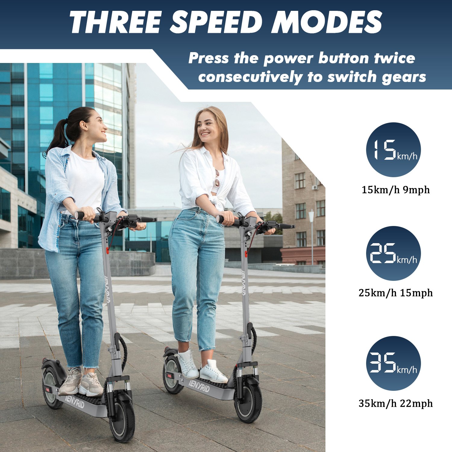 US Stock iENYRID M1 Fold E Electric Scooter 48v12.5Ah 500W Adult Folding Electric Scooter