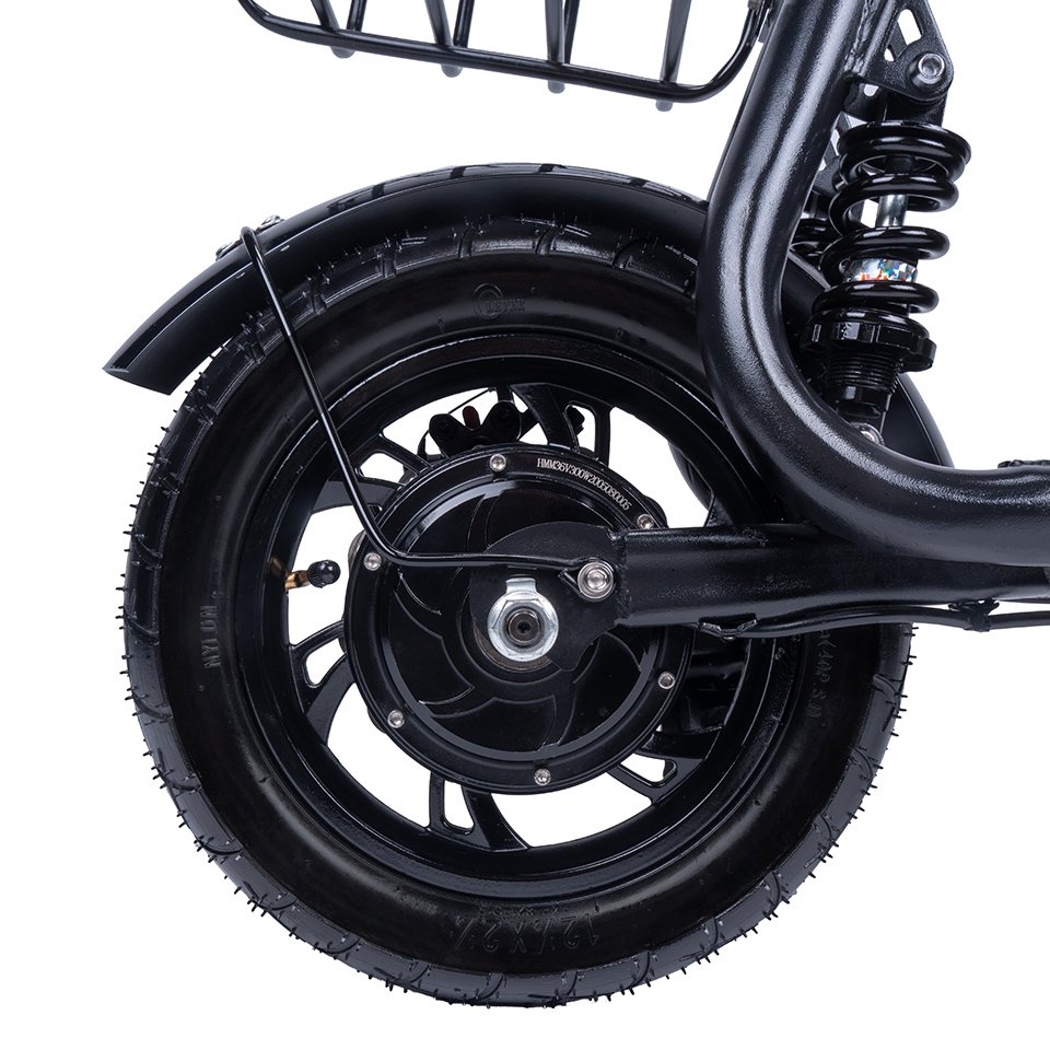 Woman ebike 12inch electric scooter 36v 350w rear drive mini escooter full suspension electric bike bicycle 12"*2.125