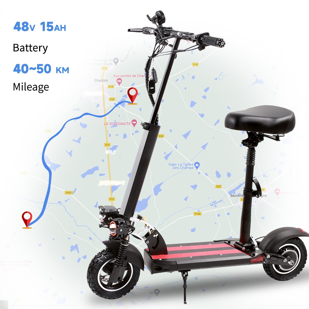 EU Stock 500w Battery 48V Electric Scooter High Speed 45kmh Fast Electric Scooter Off Road Electric Moped Mobility Scooter