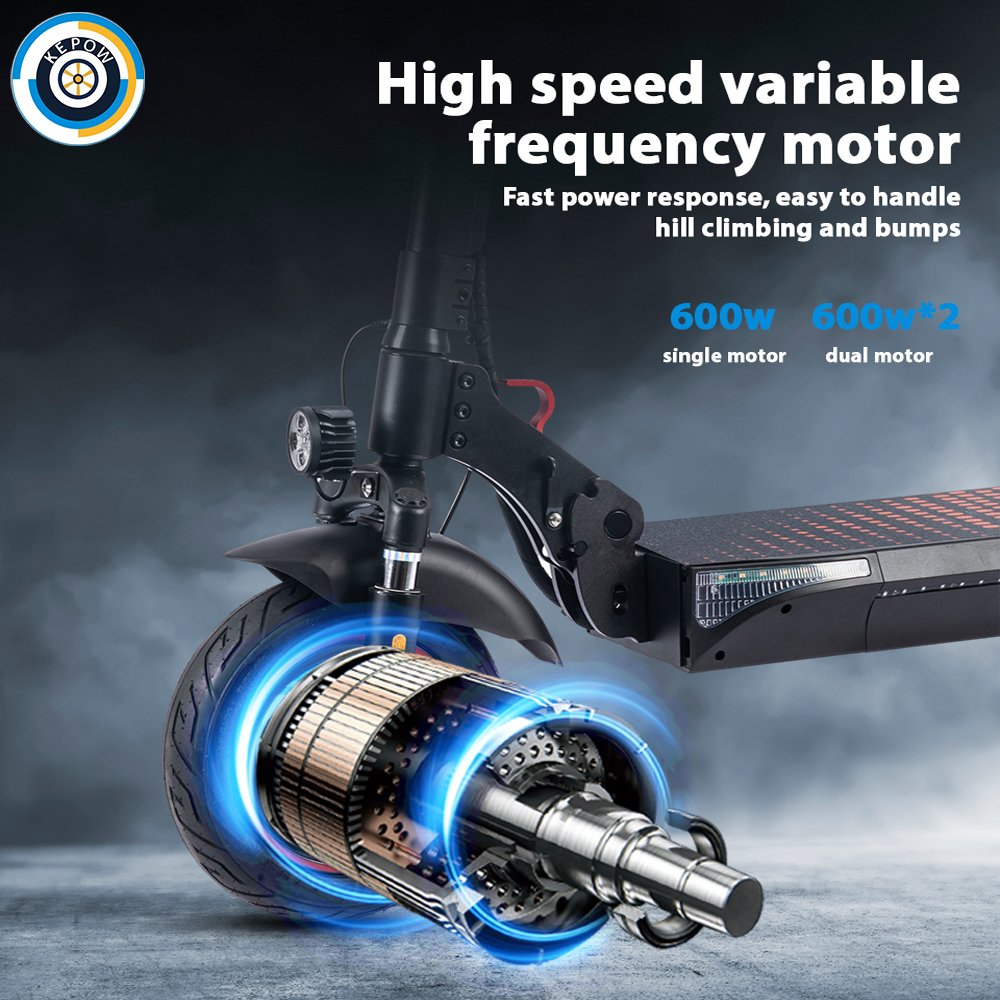2024 KEPOW china Warehouse T4 single motor 10Inch Tire Motor 500w 48v 2 wheel folding electric mobility scooter