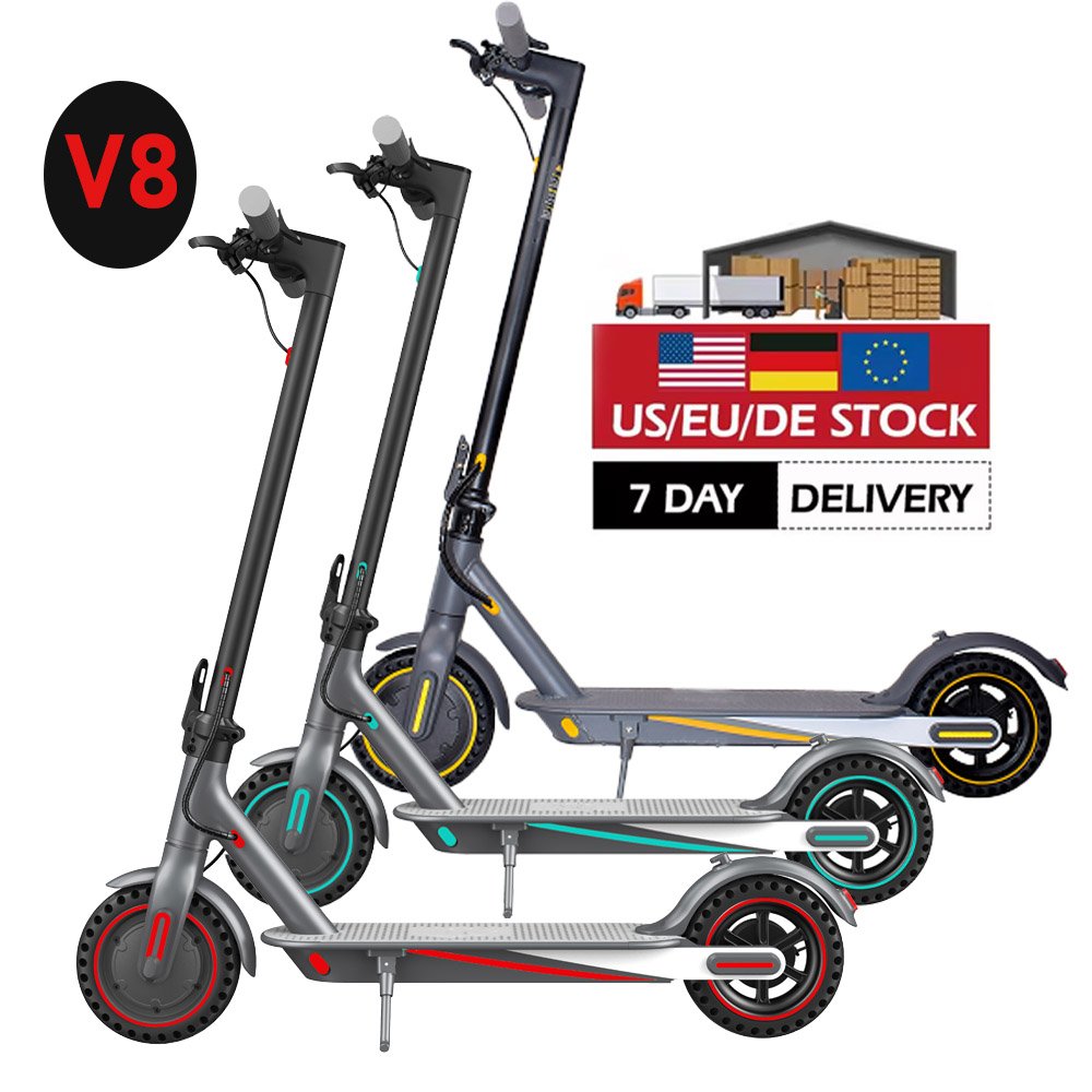 Top Sales Bluetooth E Scooter Adult V8 Blue Electric Scooter Made In China with EU USA Warehouse