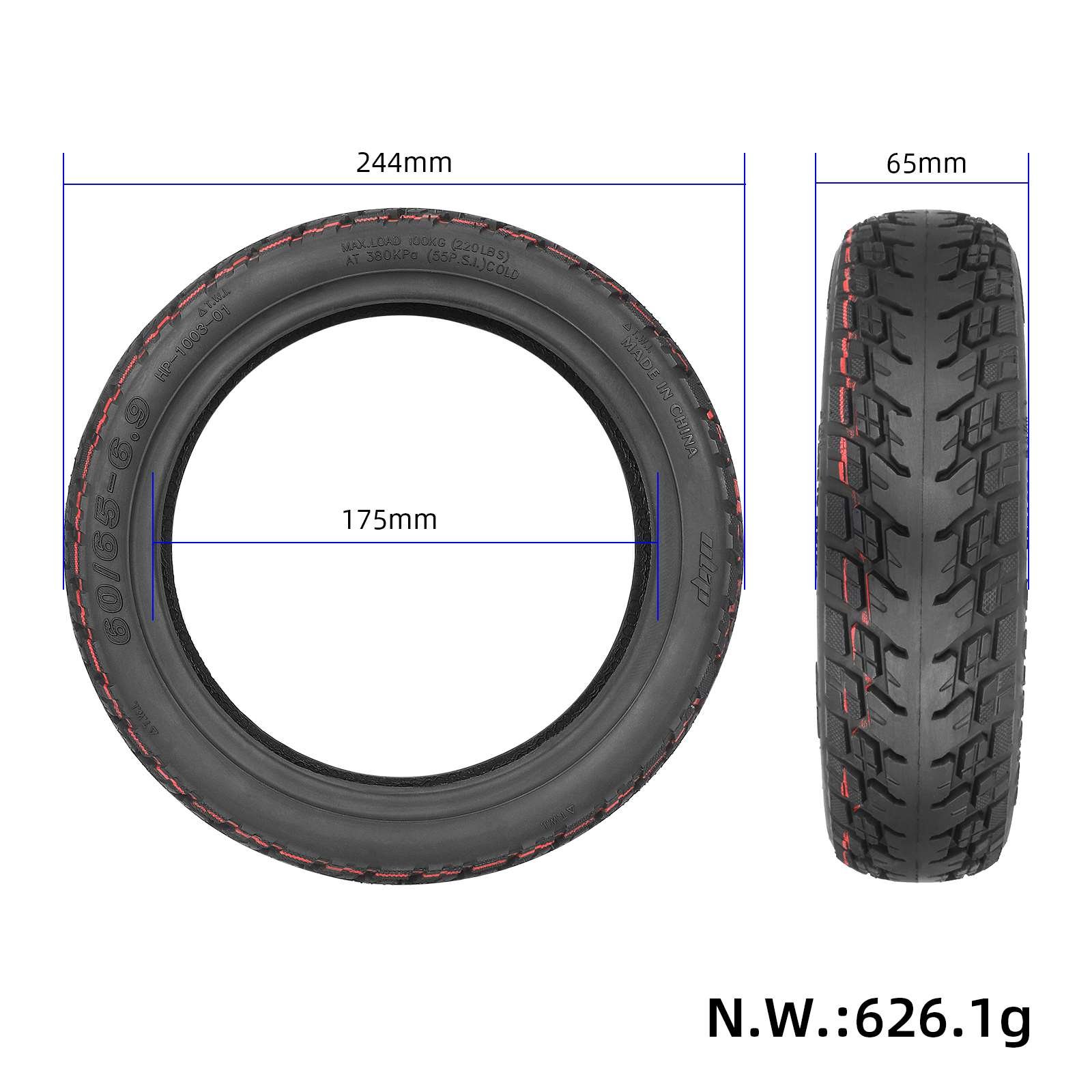 60/65-6.9 Off-road Tubeless 10 Inch Vacuum Tires For Ninebot Max G2 G65 Electric Scooter Off Road Tyre Scooter Parts