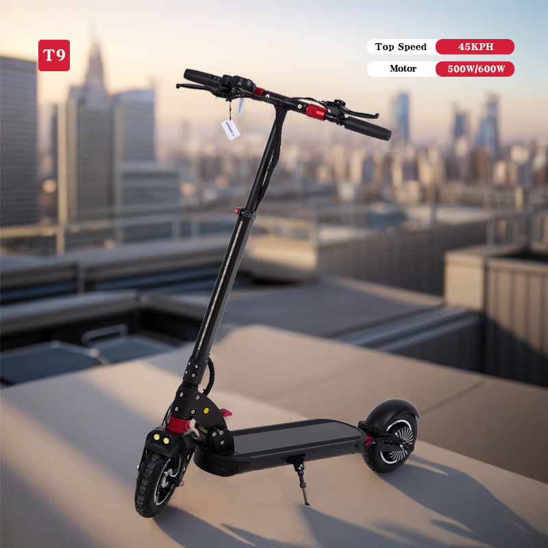 2023 Affordable Price 600W Mini Long Distance T9 Foldable Two Wheels Electric Scooter