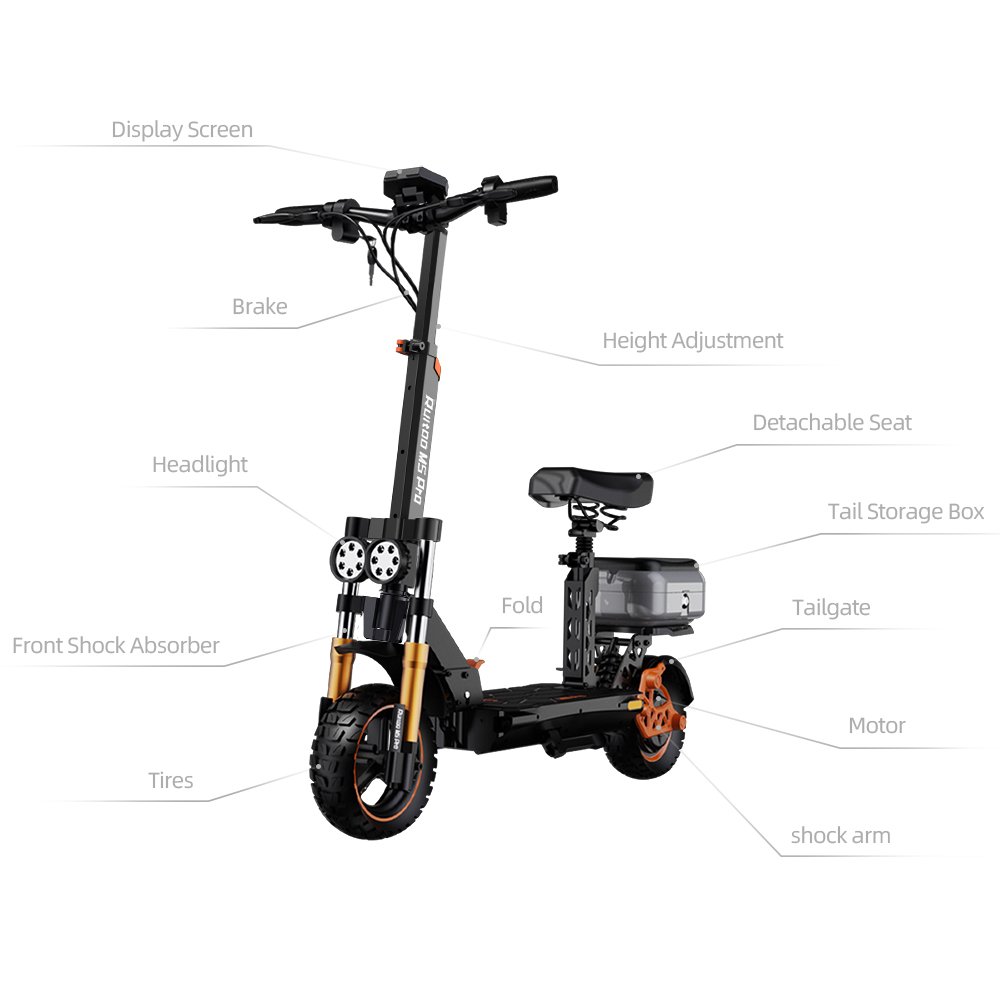 RuiToo M5Pro 1000W 1200W 48V OFF ROAD CE CERTIFICATE ELECTRIC SCOOTER FOR ADULT