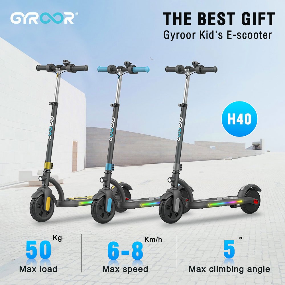 Gyroor EU Warehouse Drop Shipping Two Wheel Electric Scooter Kids teenage electric scooter for kids children