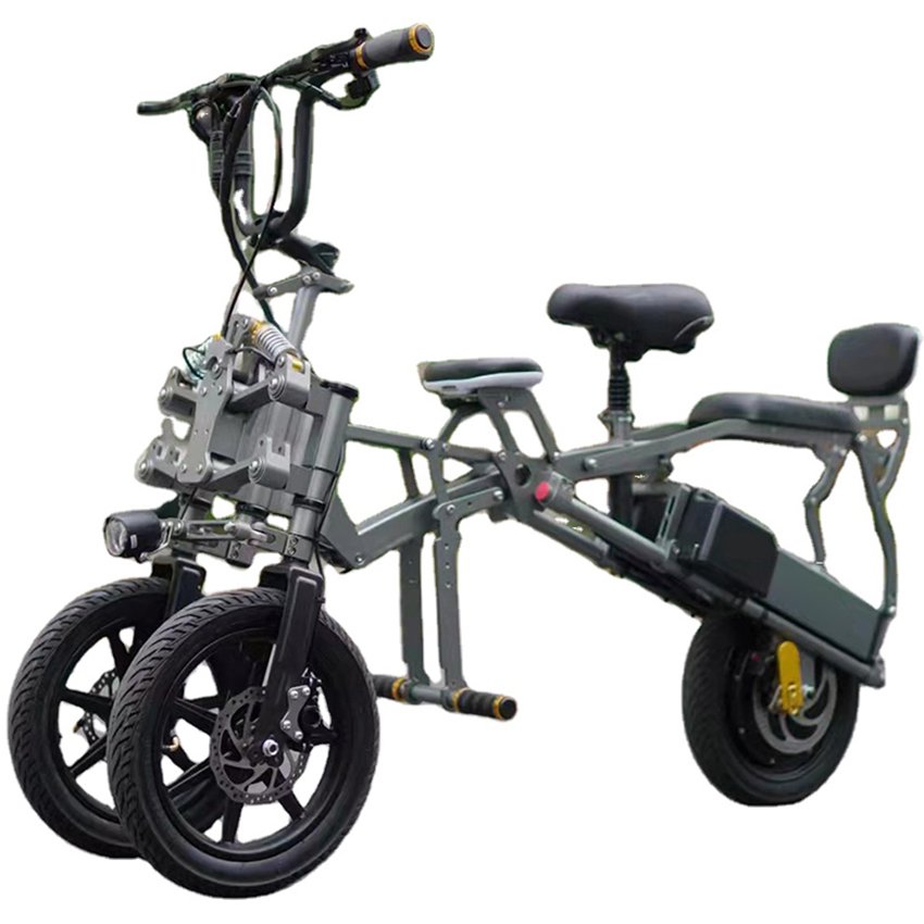 Hot sale 14-inch 500w electric scooter USA Europe,Popular model 3 wheels dual battery foldable e bike 48v