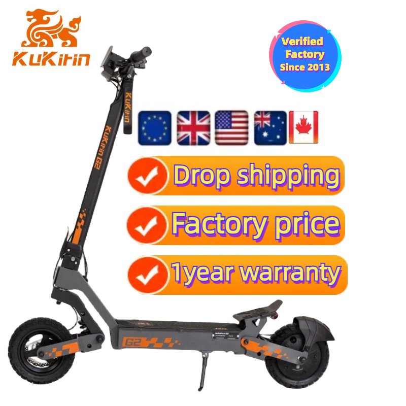 Best Sellers Products 2024 Eu Warehouse Stock Household Max Load 120kg Voltage 48V Power 803W Kukirin G2 Electric Scooter In T