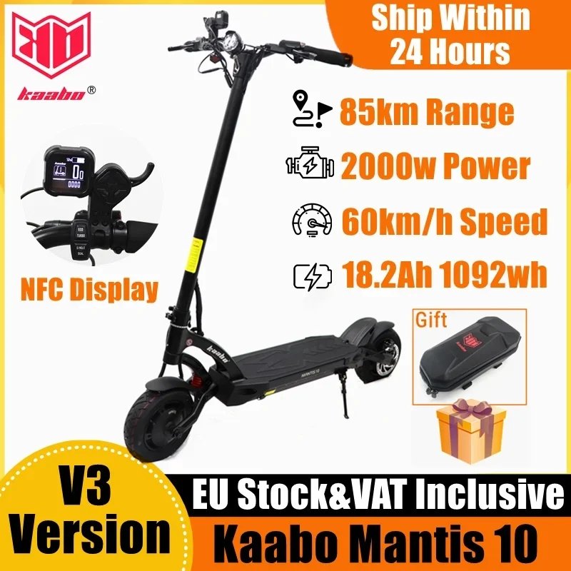 EU Stock Original Kaabo mantis 10 V3 Kickscooter 2000W Dual Motor For Adults 60V 18.2ah 65km/h Speed Smart Electric Scooters