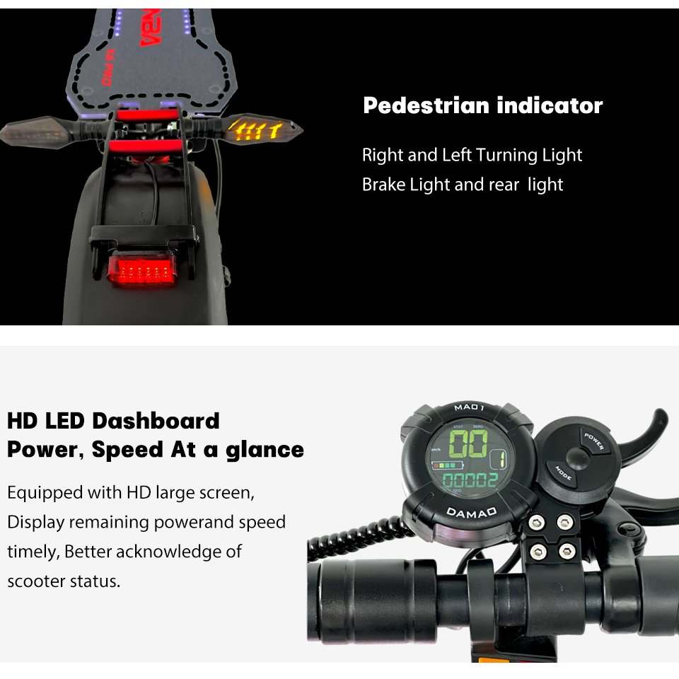 EU Warehouse In Stock Adults 2000w folding kickstand dashboard 2* 1000w 2000 watt Dual motors off road electric scooter
