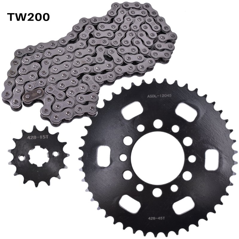 Suitable for motorcycle Yamaha TW200 AG200 sprocket chain disc large and small teeth flywheel 428 chain sleeve chain
