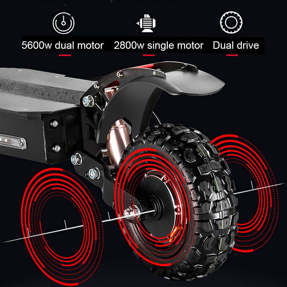Electric Scooter 5600W Dual Motor and 60V 30Ah 36Ah Battery 85km/h Double Suspension 11inch Foldable Commuting Scooter with Seat