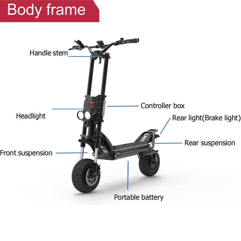 EU Stock Kaabo Wolf King GTR Smart Electric Scooter 2000W*2 Dual Motor 72V 35Ah Removable Battery 180km Range KickScooter