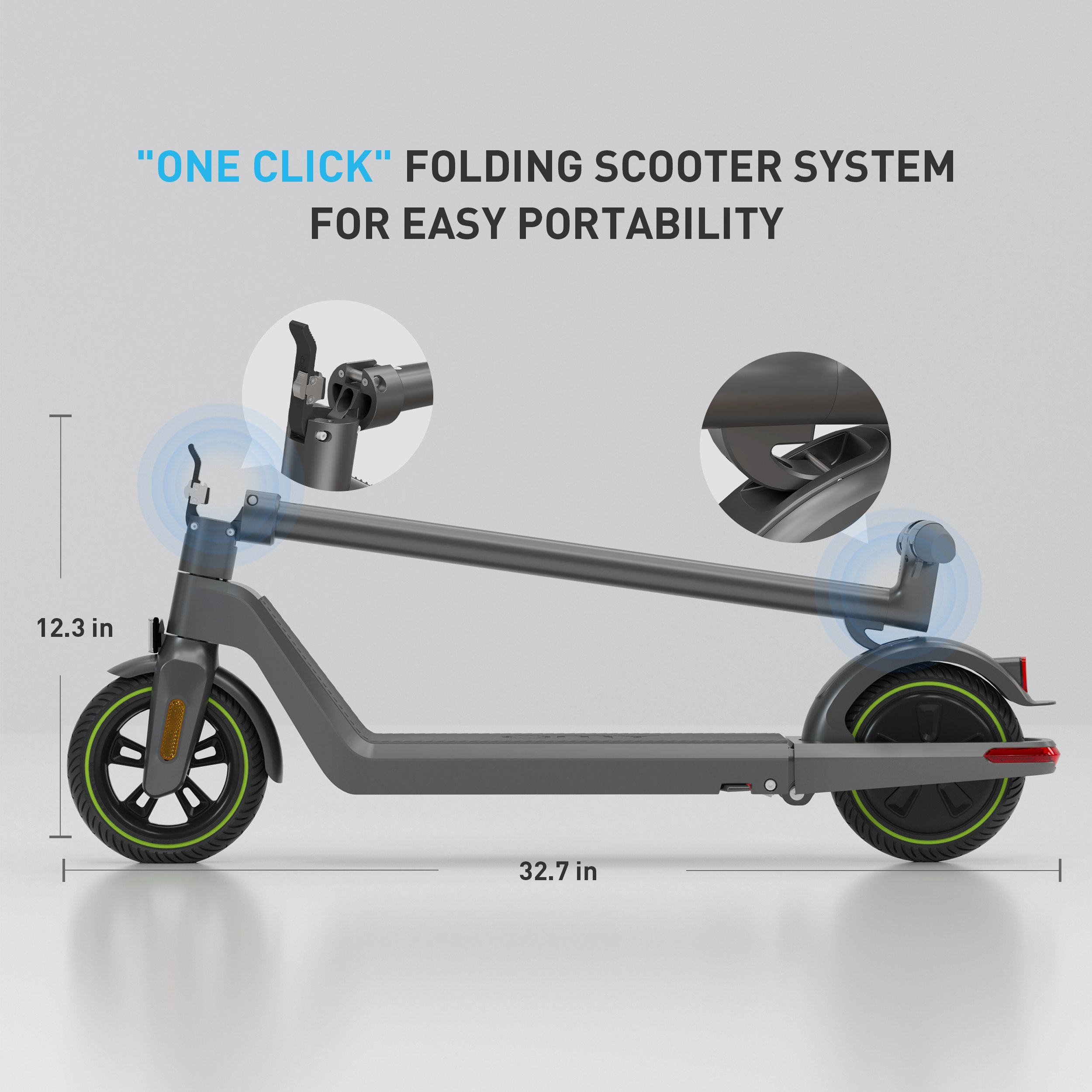 US Warehouse 48V 450W Electric Kick Scooter 30 Miles Long Range 22 Mph Folding Commuter Electric Scooter for Adults