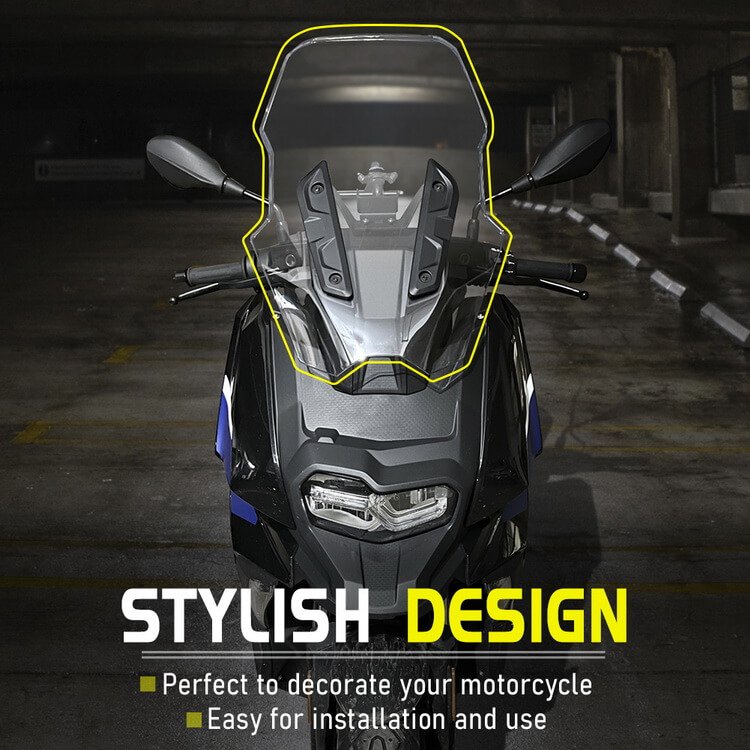 XXUN Motorcycle Windshield Wind Deflector WindScreen Visor Viser for BMW C400X C 400 X Accessories 2018-2024