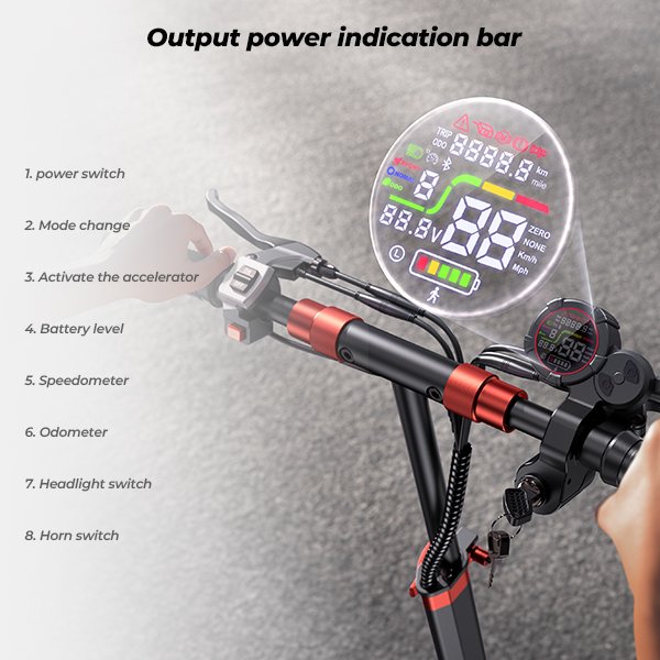 iScooter Electric Scooter 1000W 15Ah 10 Inch Off-road Pneumatic Tire 60-65KM Range 45Km/H