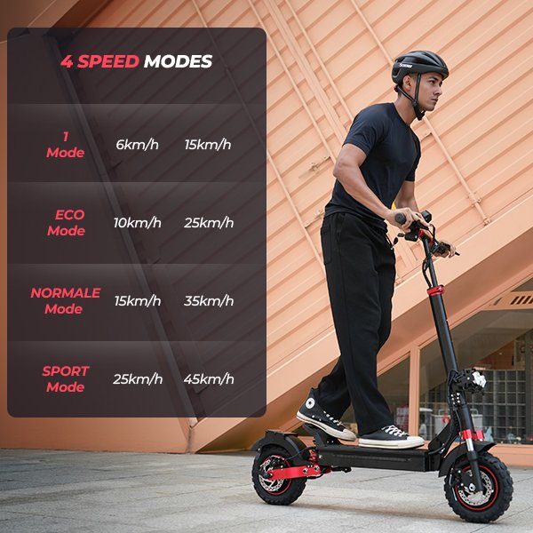 iScooter Electric Scooter 1000W 15Ah 10 Inch Off-road Pneumatic Tire 60-65KM Range 45Km/H