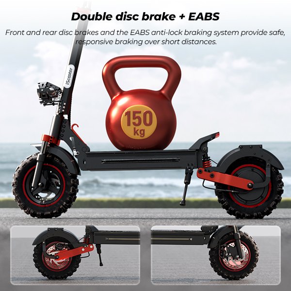 iScooter Electric Scooter 1000W 15Ah 10 Inch Off-road Pneumatic Tire 60-65KM Range 45Km/H