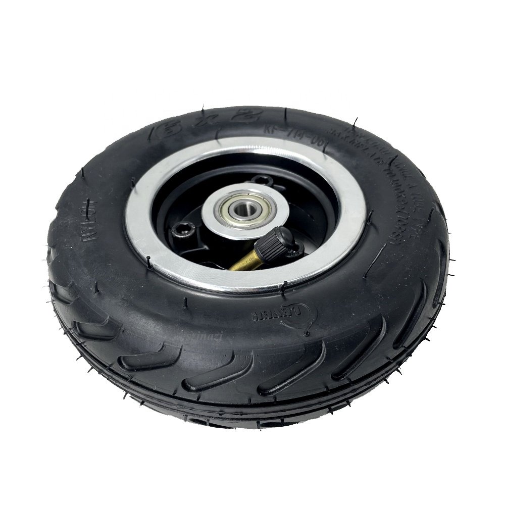 6 Inch 6x2 Wheel Pneumatic Inner Tube Outer Tyre with Aluminum Alloy Rim for Mini Electric Scooter Trolley Cart Parts