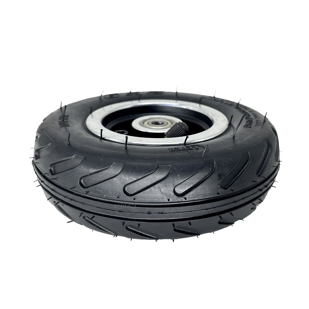 6 Inch 6x2 Wheel Pneumatic Inner Tube Outer Tyre with Aluminum Alloy Rim for Mini Electric Scooter Trolley Cart Parts