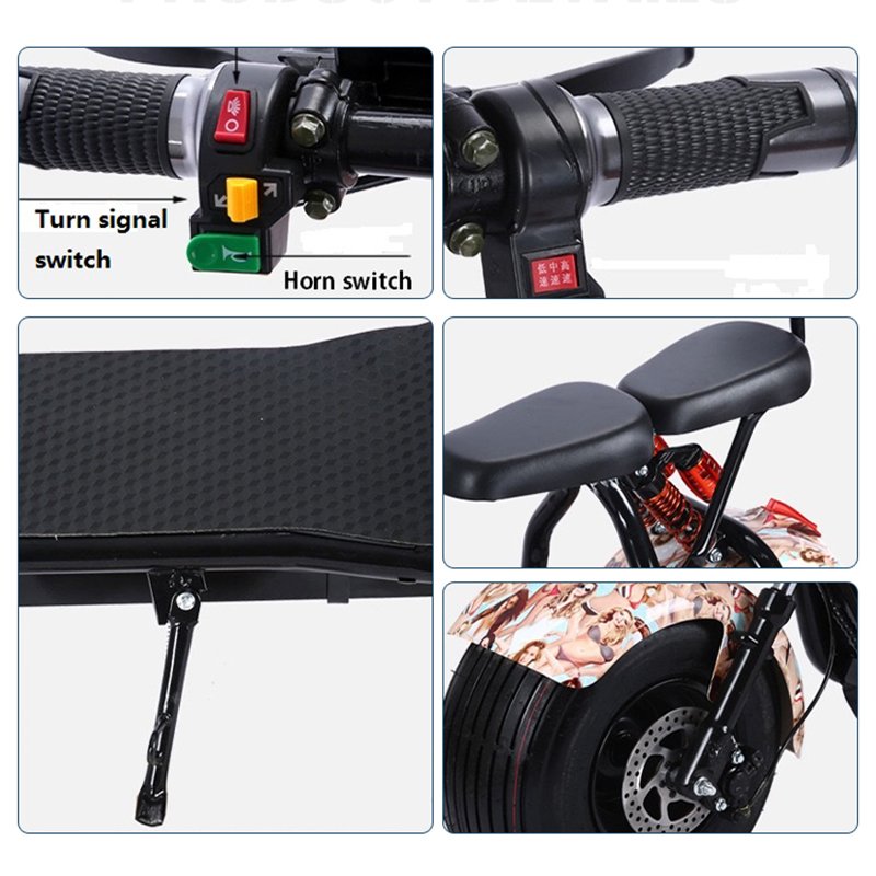 Hot Sale 60v 1000w Good Quality Off Road Electrical Scooter 2 Wheels Electric Scooter Tricycles