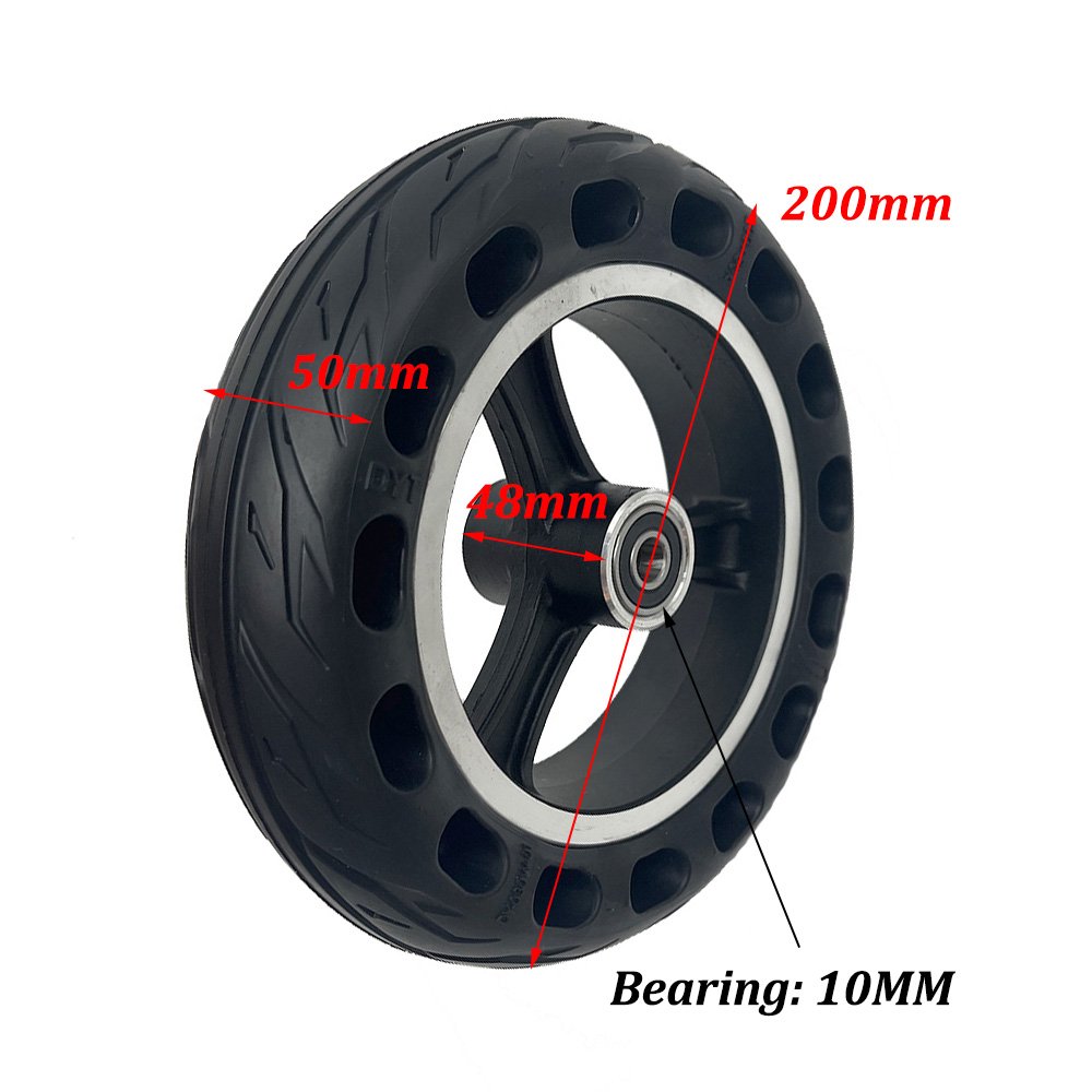 8 Inch 200x50 Solid Wheel Tyre Aluminum Alloy Rim for Folding Electric Scooter High-quality Accessories
