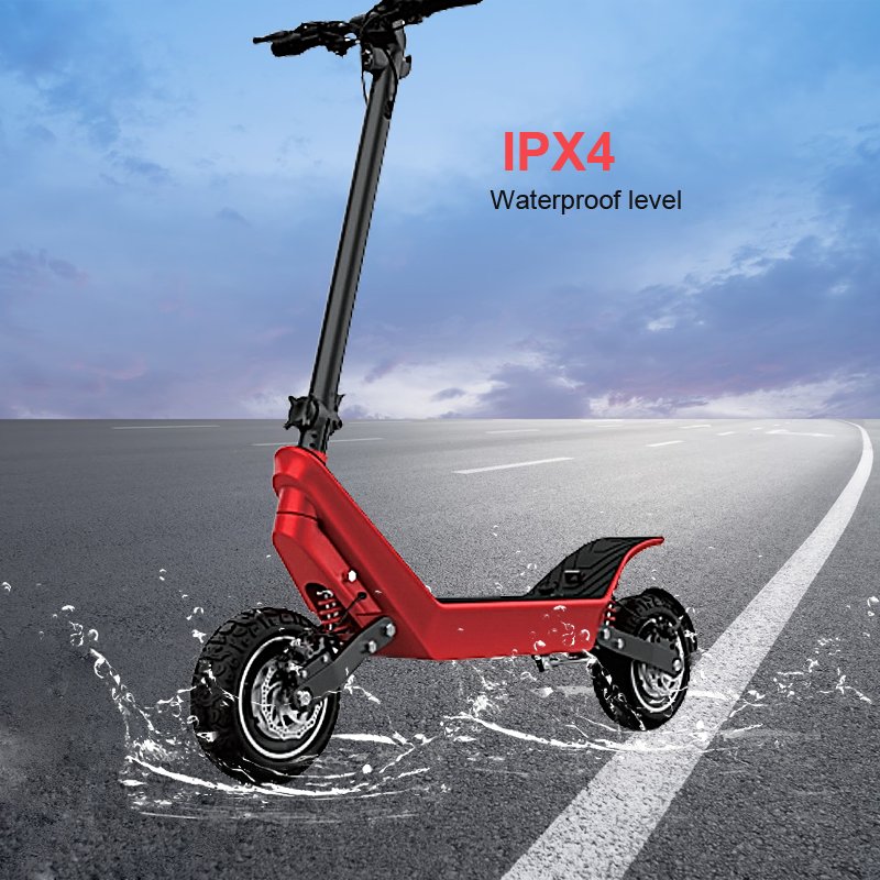 Waterproof 40km/h High speed 1200W 2400W acceleration motor foldable electric scooter with 11-inch off-road wide tire