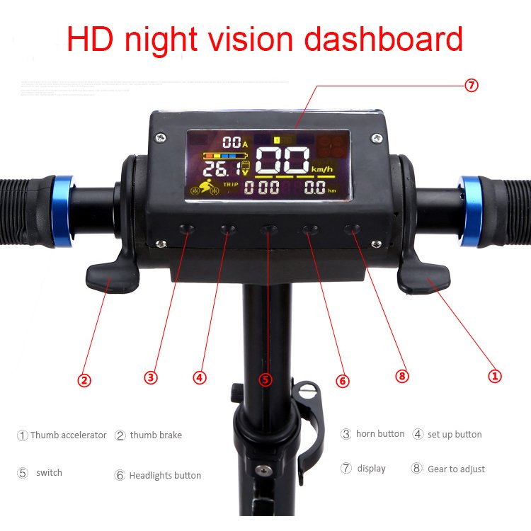 2024 wholesale Light weight 8 inch Foldable Cheap Two Wheel Electric Scooter for Adult and kids led light