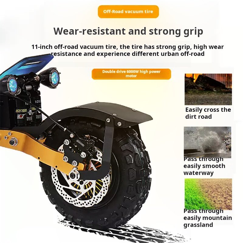 2024 new NFC intelligent anti-theft 6000W dual motor 120km ultra long endurance adult off-road fast electric scooter