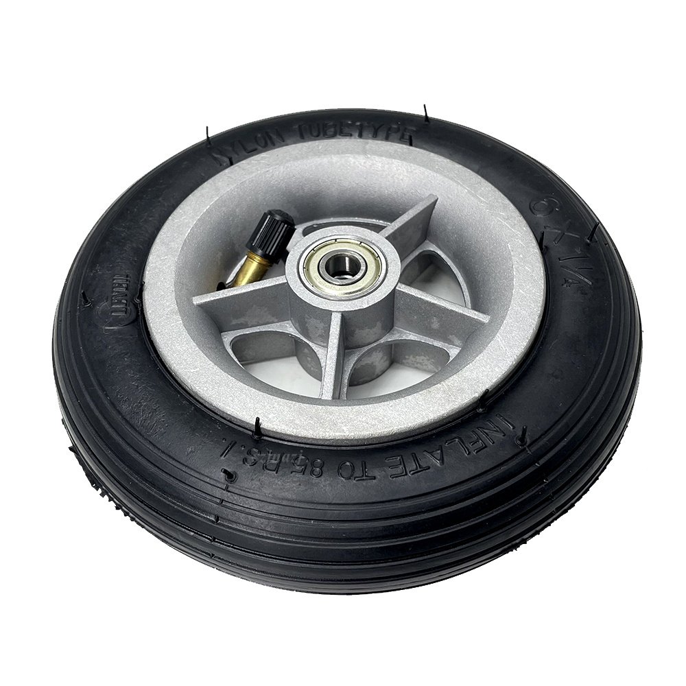 6 Inch Pneumatic Wheel 6x1 1/4 Tire with Aluminum Alloy Rim for Mini Electric Scooter Skateboard Wheelchair Accessories