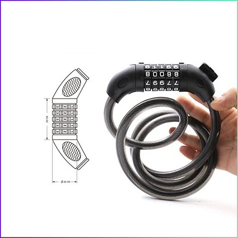Superbsail Bicycle Lock Anti-Theft Security 5 Digit Code Combination Lock Steel Wire Cable lock for PRO2 max g30 scooter e-bike