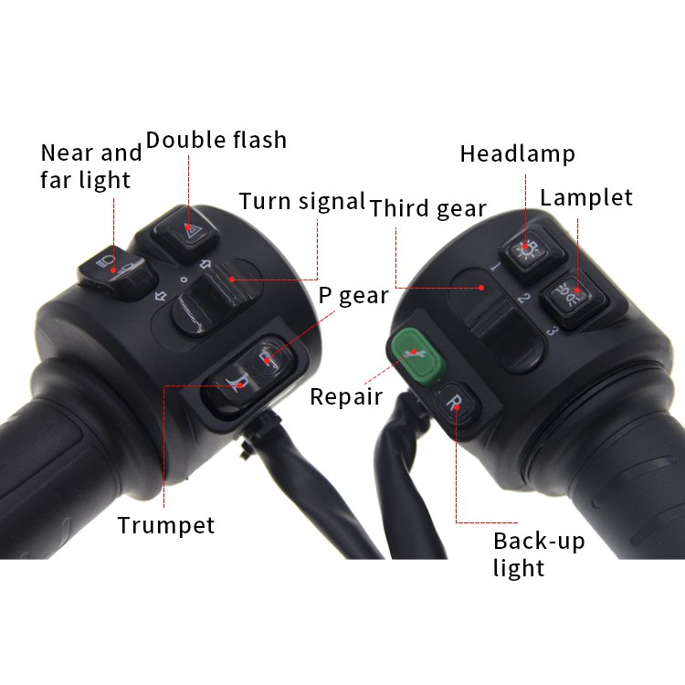 Electric pedal combination switch assembly waterproof button start motorcycle switch handlebar governor assembly
