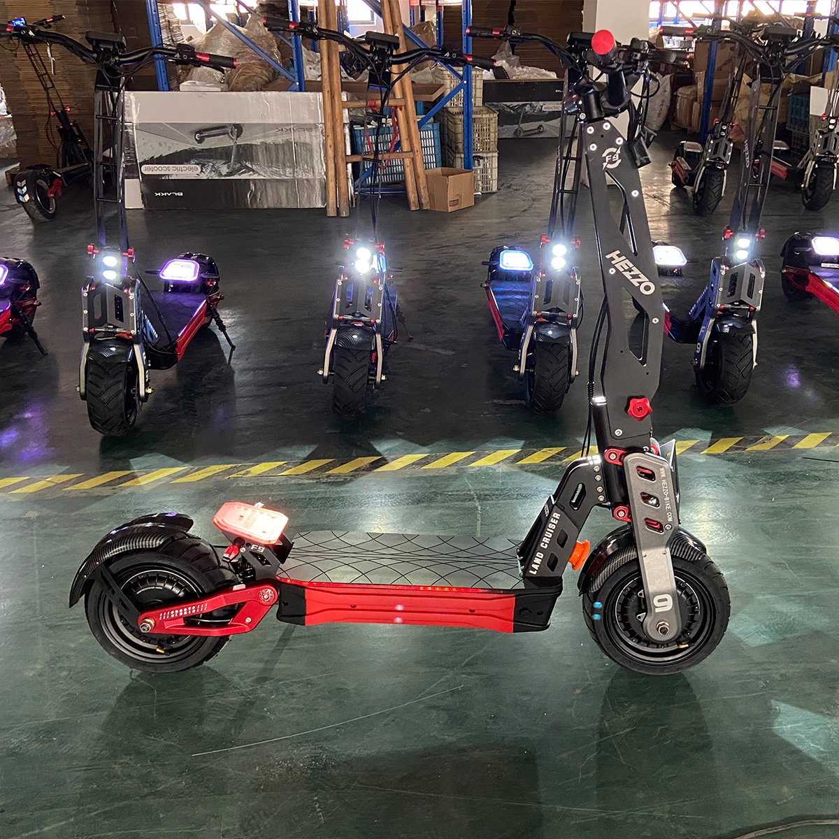 HEZZO EU Warehouse Escooter Dual Motors Powerful 90Km/h Electric Scooter Fat Tire Foldable 60v 8000w 40Ah NFC Off Road Scooter
