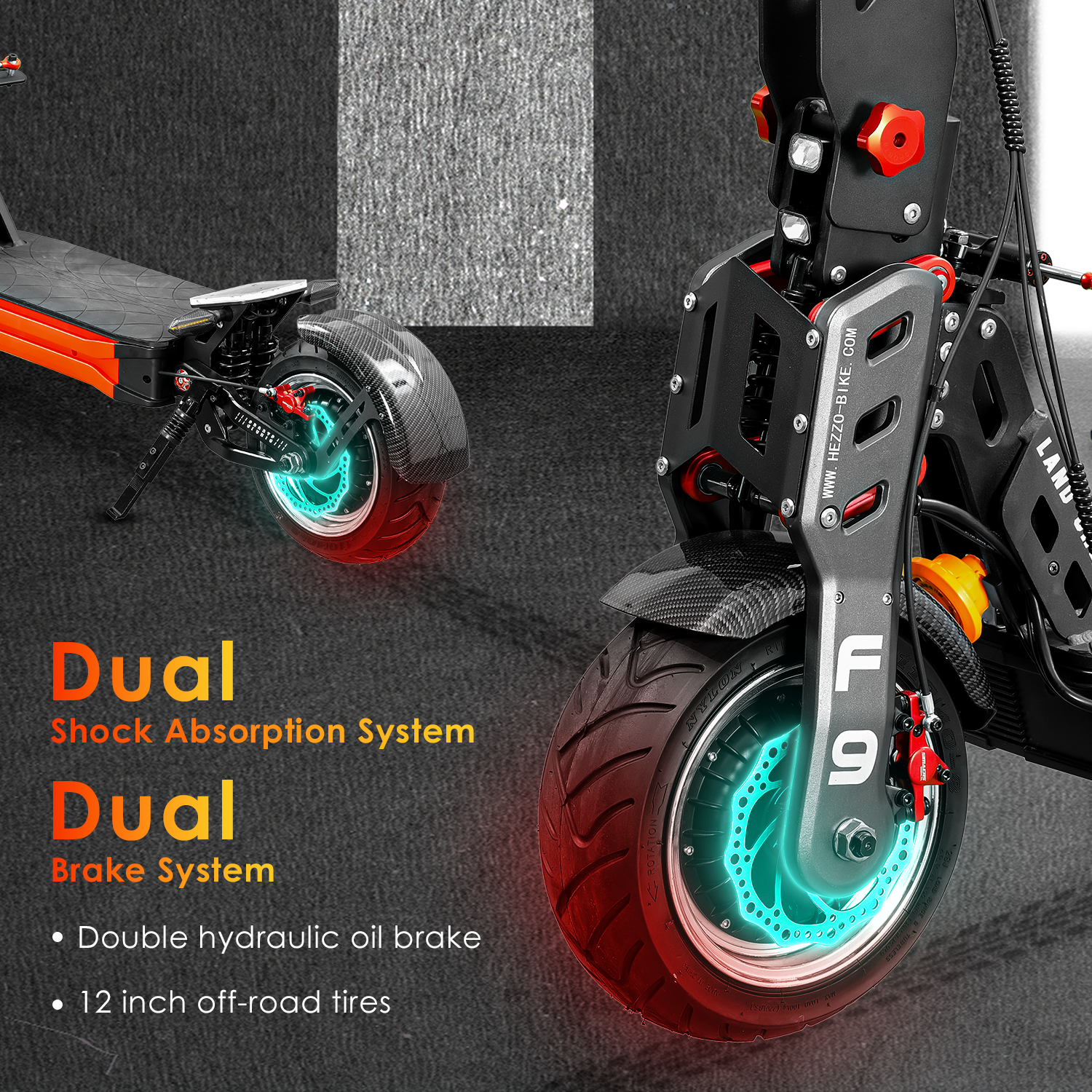 HEZZO F9 60v 40Ah 8000w Dual Motors Powerful 90Km/h EU US Warehouse Escooter Fat Tire Foldable Electric Scooter USA Warehouse
