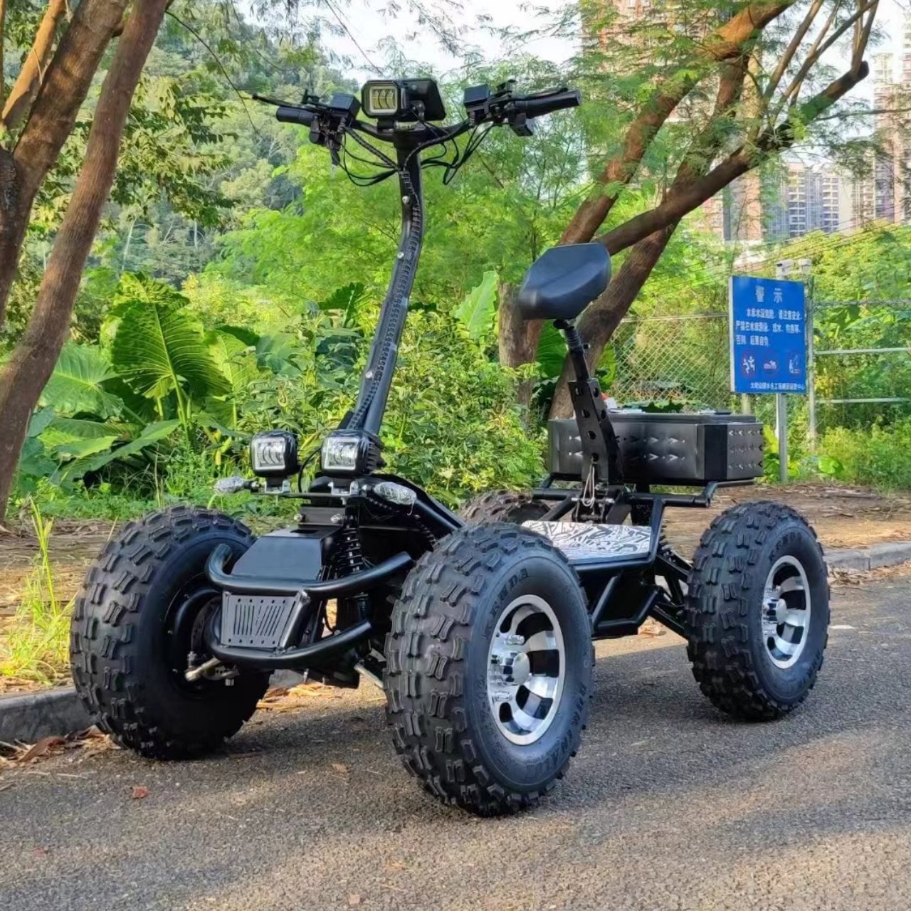 Adult Four Wheels 60V 8000W Four Motors 21inch Electric Scooter ATV with Baskets and 4x4 ATV Wheels