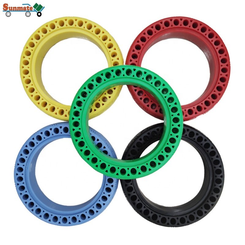 Electric Scooter Wheels Front or Rear Replacement Explosion-proof Solid Tires Colorful 8.5 Inch Honeycomb 8 Inch Rubber Tire