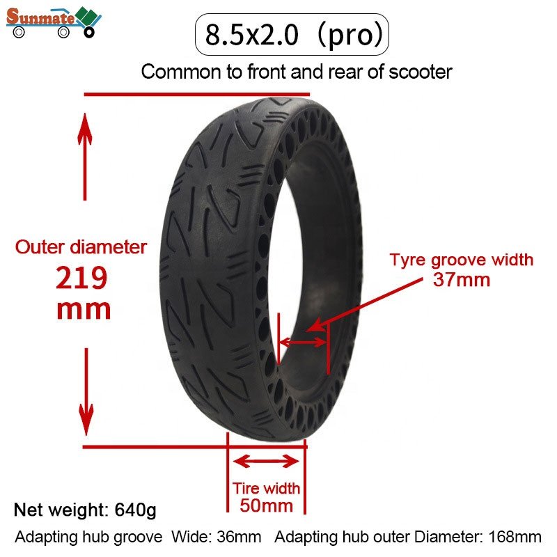 Electric Scooter Wheels Front or Rear Replacement Explosion-proof Solid Tires Colorful 8.5 Inch Honeycomb 8 Inch Rubber Tire