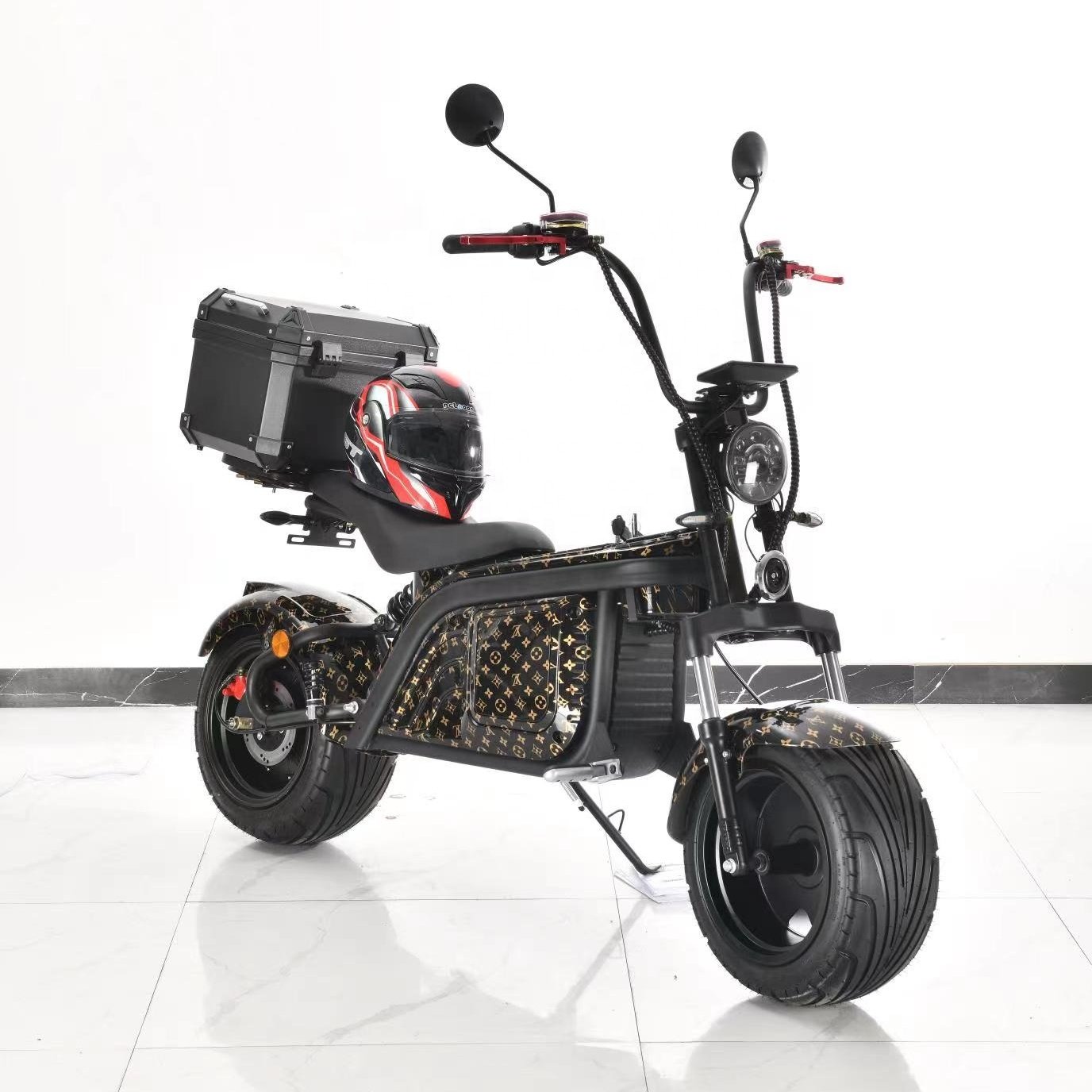 China Warehouse Spot Eec Coc Long Range 2000w 3000w 60V 12 20 30ah 55ah 80km/h Fat Tire Motorcycles Electric Scooter Citycoco
